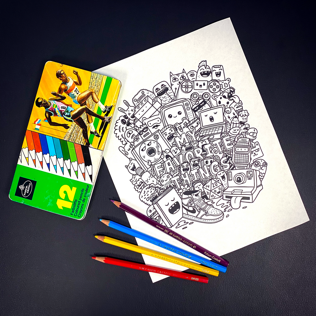 Free Coloring Page - All My Favorite Things Doodle